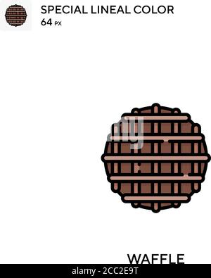 Waffel spezielles lineales Farbvektor-Symbol. Waffle-Symbole für Ihr Geschäftsprojekt Stock Vektor