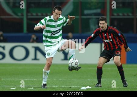 Mailand Italien, 07. März 2007,' SAN SIRO' Stadion, UEFA Champions League 2006/2007 , AC Mailand - FC Celtic : Jan Vennegoor von Hesselink in Aktion während des Spiels Stockfoto