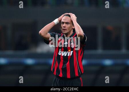 Mailand Italien, 07. März 2007,' SAN SIRO' Stadion, UEFA Champions League 2006/2007 , AC Mailand - FC Celtic : Filippo Inzaghi während des Spiels Stockfoto