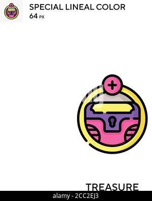 Treasure Special Lineal Farbe Vektor-Symbol. Schatzsymbole für Ihr Geschäftsprojekt Stock Vektor