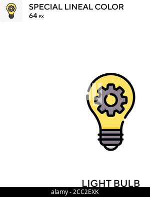 Glühbirne Spezielle lineare Farbe Vektor-Symbol. Leuchtmittel-Symbole für Ihr Geschäftsprojekt Stock Vektor
