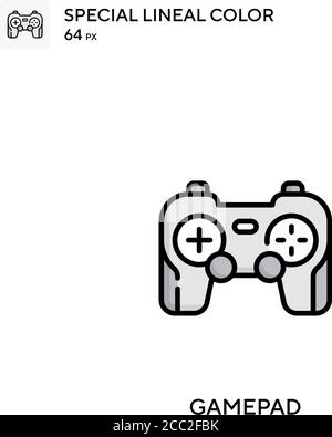 Gamepad spezielles lineales Farbvektorsymbol. Gamepad-Symbole für Ihr Business-Projekt Stock Vektor