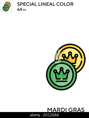 Mardi Gras spezielles lineales Farbvektorsymbol. Mardi gras Icons für Ihr Business-Projekt Stock Vektor