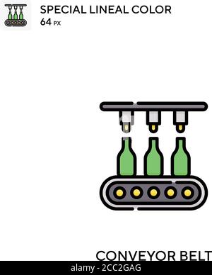 Förderband spezielles lineales Farbvektorsymbol. Symbole für Förderbänder für Ihr Geschäftsprojekt Stock Vektor