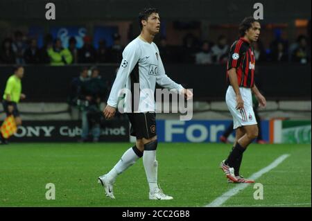 Mailand Italien , 02. Mai 2007, 'SAN SIRO' Stadion, UEFA Champions League 2006/2007, AC Mailand - FC Manchester United: Cristiano Ronaldo während des Spiels Stockfoto