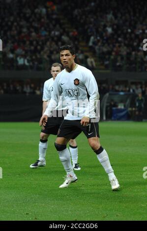 Mailand Italien , 02. Mai 2007, 'SAN SIRO' Stadion, UEFA Champions League 2006/2007, AC Mailand - FC Manchester United: Cristiano Ronaldo während des Spiels Stockfoto