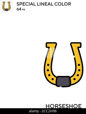 Horseshoe spezielles lineales Farbvektorsymbol. Hufeisen-Icons für Ihr Business-Projekt Stock Vektor