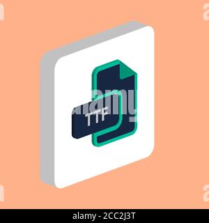 Einfaches Vektorsymbol für TTF-Dokument. Illustration Symbol Design Vorlage für Web mobile UI-Element. Perfekte Farbe isometrisches Piktogramm auf 3d weißen Quadrat. Stock Vektor