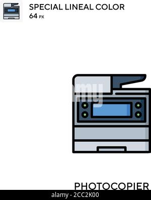 Kopiergerät spezielles lineales Farbvektorsymbol. Kopiersymbole für Ihr Geschäftsprojekt Stock Vektor