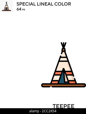 Tipi spezielles lineales Farbvektorsymbol. Tipi Symbole für Ihr Business-Projekt Stock Vektor