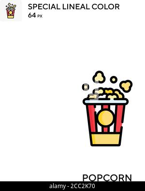 Popcorn Special Lineal Farbe Vektor-Symbol. Popcorn-Symbole für Ihr Geschäftsprojekt Stock Vektor