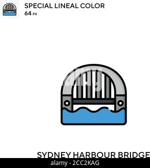 Sydney Harbour Bridge spezielles lineales Farbvektor-Symbol. Sydney Harbour Bridge-Symbole für Ihr Geschäftsprojekt Stock Vektor