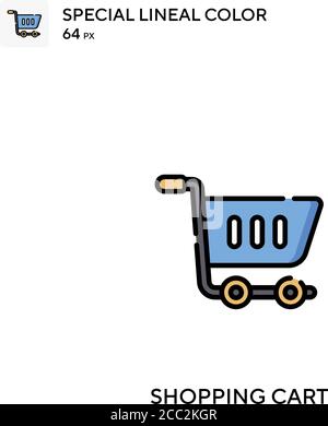 Warenkorb spezielles lineales Farbvektor-Symbol. Shopping Cart-Symbole für Ihr Business-Projekt Stock Vektor