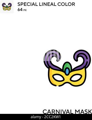 Karneval Maske Spezielle lineare Farbe Vektor-Symbol. Karneval Maske Icons für Ihr Business-Projekt Stock Vektor