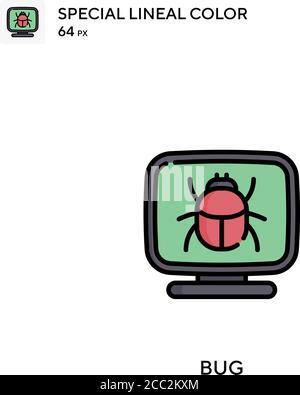 Bug spezielles lineales Farbvektorsymbol. Fehlersymbole für Ihr Geschäftsprojekt Stock Vektor