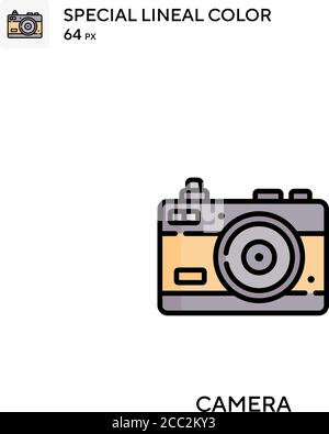 Camera Special lineales Farbvektorsymbol. Kamerasymbole für Ihr Geschäftsprojekt Stock Vektor