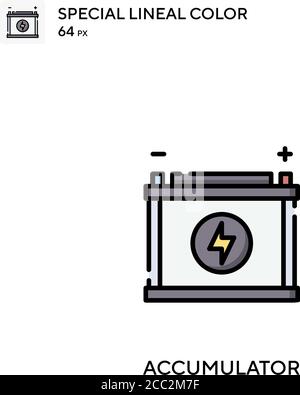 Akkumulator spezielles lineales Farbvektorsymbol. Akkumulator-Symbole für Ihr Geschäftsprojekt Stock Vektor