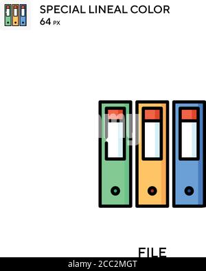 Datei spezielles lineales Farbvektorsymbol. Dateisymbole für Ihr Geschäftsprojekt Stock Vektor