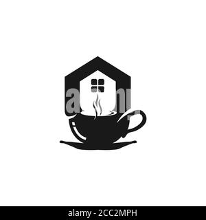 Haus Kaffee Logo Vorlage Design-Vektor, Emblem, Design-Konzept, Kreatives Symbol, Symbol Stock Vektor