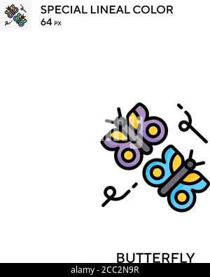 Schmetterling spezielles lineales Farbvektor-Symbol. Schmetterlingsbilder für Ihr Geschäftsprojekt Stock Vektor