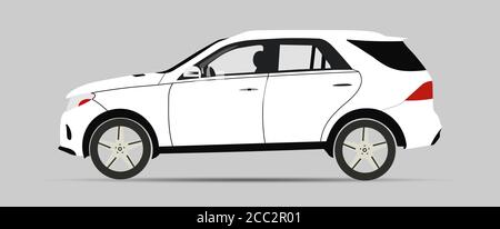 Vektordarstellung des Automodells. Vorlage für Auto-Branding und Werbung. Seitenansicht. Stock Vektor