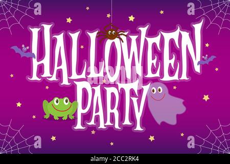 Halloween Party Schriftzug. Niedliche Vektor-Illustration für Flyer oder Einladung Stock Vektor