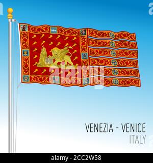 Flagge der Stadt Venedig, Venetien, Italien, Vektorgrafik Stock Vektor