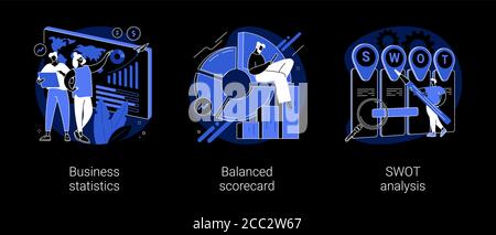 Unternehmen Performance Analyse abstrakte Konzept Vektor Illustrationen. Stock Vektor