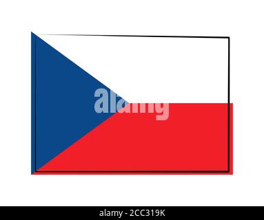 Tschechoslowakei Flagge auf weißem Hintergrund in Vektor-Illustration Stock Vektor