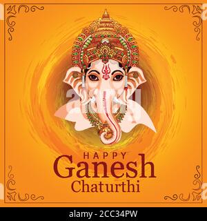 Herr Ganpati auf Ganesh Chaturthi Hintergrund. vektor-Abbildung Stock Vektor