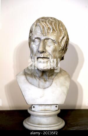 Die sogenannte Pseudo Seneca. 1. Jahrhundert n. Chr. Kopie des griechischen Originals. Philosoph. Farnese Kollektion. Archäologisches Museum Von Neapel. Stockfoto