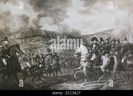 Schlacht von Borodino. Der Stich des 19. Jahrhunderts. Stockfoto