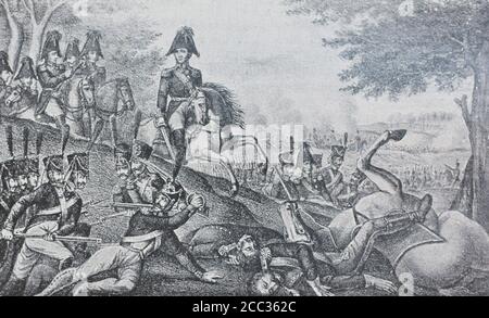 Schlacht von Borodino. Der Stich des 19. Jahrhunderts. Stockfoto