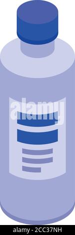 Symbol für die Trockenreinigungsflasche, isometrischer Stil Stock Vektor