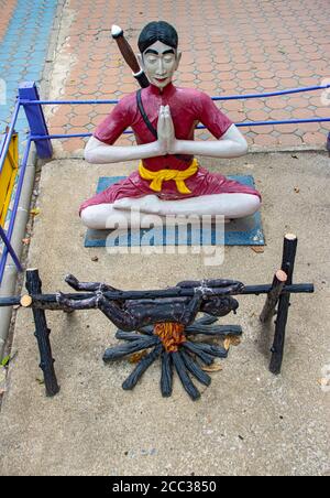 AYUTTHAYA,THAILAND, JUN 03 2020, ​A Szene aus dem thailändischen Märchen über Khun Chang Khun Phaen, Wat​ Muang​ temple​ located​ Ang​ Thong und Ayutthaya.​ Stockfoto