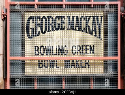 George Mackay, Bowling Green Bowl Maker, Blackfriars Street, Edinburgh, Schottland, Großbritannien. Stockfoto