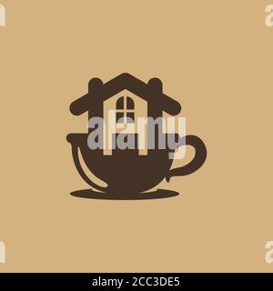 Haus Kaffee Logo Vorlage Design-Vektor, Emblem, Design-Konzept, Kreatives Symbol, Symbol Stock Vektor