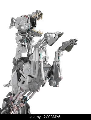 Cyber-Sicherheit Hund ist wütend in weißem Hintergrund, 3d-Illustration Stockfoto