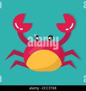 Crab isolierte Vektor-Illustration in flacher Form Stock Vektor