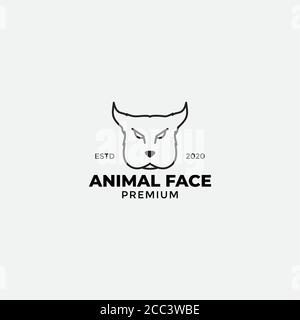 Angry Hund Gesicht Linie American Staffordshire Terrier Logo Design Stock Vektor