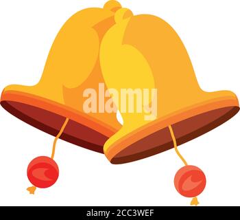 goldene Glocken auf weißem Hintergrund Vektor Illustration Design Stock Vektor