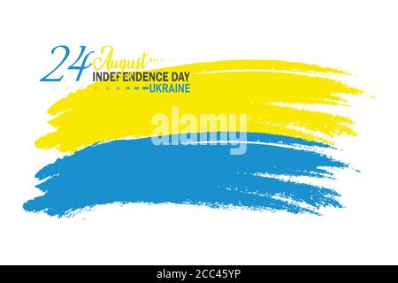 Vektor-Illustration des ukrainischen Unabhängigkeitstages. August. Schwenkende Fahne für Pinselstrich Stock Vektor