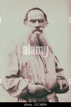 Graf Leo Tolstoi (1828 - 1910) war ein russischer Schriftsteller, der als einer der grössten Autoren aller Zeiten angesehen wird. Er erhielt mehrere Nominierungen für Stockfoto