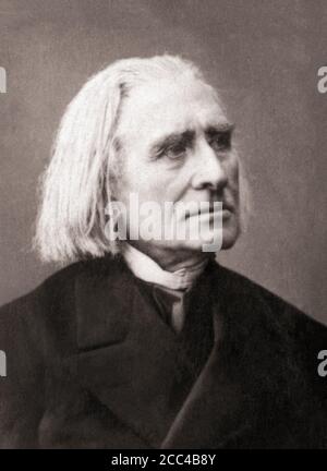 Franz Liszt ( Liszt Ferenc, 1811 – 1886) war ein ungarischer Komponist, virtuoser Pianist, Dirigent, Musiklehrer, Arrangeur und Organist der Romantik Stockfoto