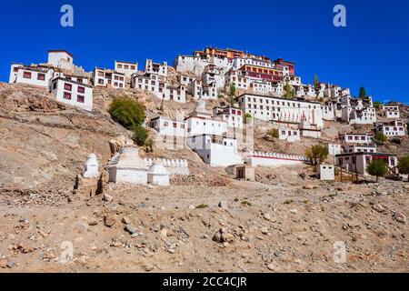 Thikse Gompa oder Thiksey Kloster ist ein tibetisch-buddhistisches Kloster in Thiksey bei Leh in Ladakh, Nordindien Stockfoto