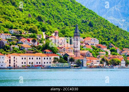 St. Nikolaus Kirche in Perast Altstadt an der Bucht von Kotor in Montenegro Stockfoto