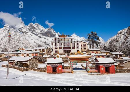 Das Kloster Tengboche ist ein tibetisch-buddhistisches Kloster im Dorf Tengboche in der Everest-Region Nepals Stockfoto