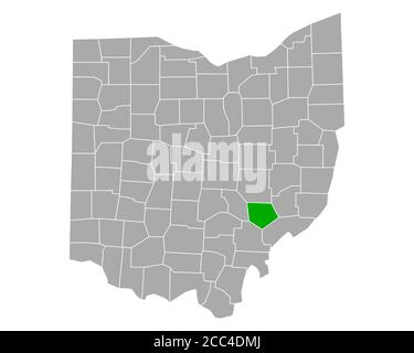 Karte von Morgan in Ohio Stockfoto