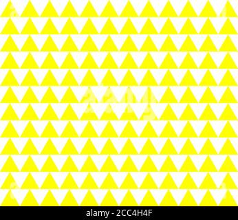 Illustration von kleinen hellgelben Dreiecken auf weißem Hintergrund Stockfoto