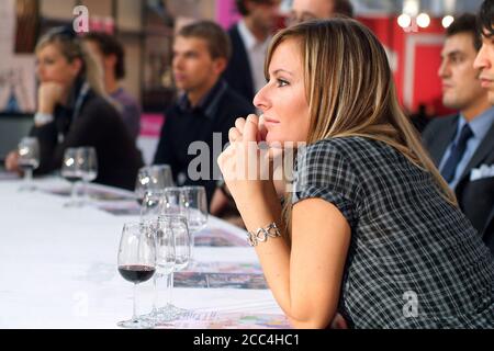 Turin, Piemont, Italien. -10/26/2009 - Messe "Wine Show" Stockfoto